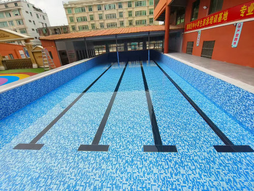 石家庄学校钢结构拼装游泳池防水胶膜泳池项目